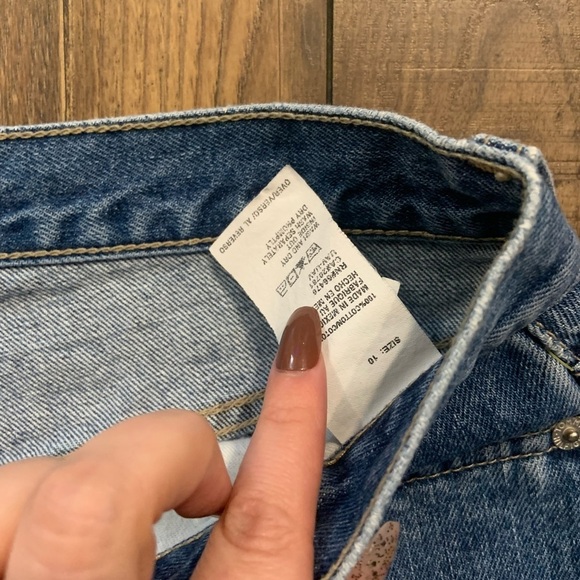 Vintage Y2K Tommy denim shorts 90s logo & flag detail size 10 - Picture 4 of 7